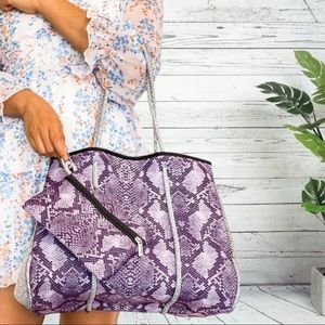 DARK SNAKE SKIN-  Neoprene Purse with Wallet Set